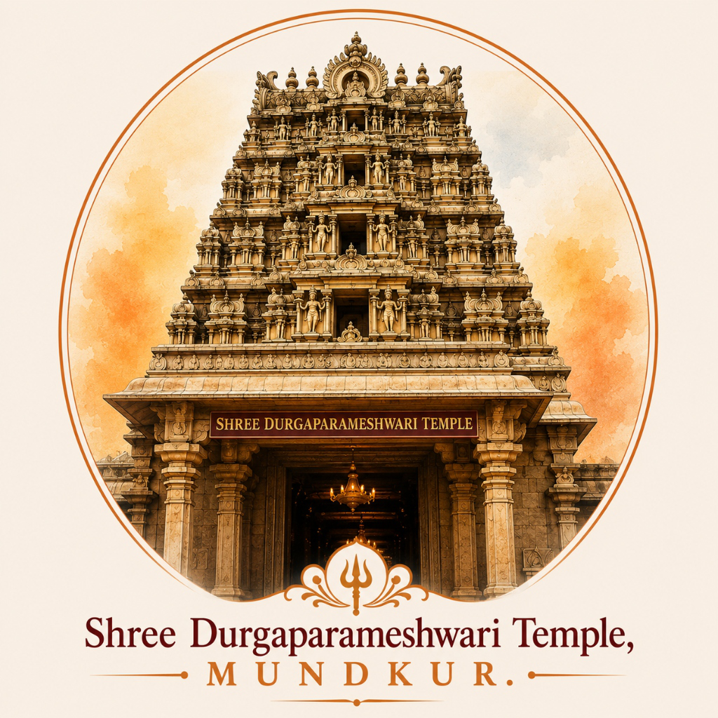 Shree Durgaparameshwari Temple Mundkur Official Seal Logo